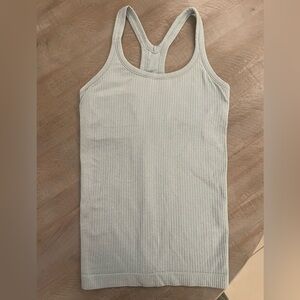 Women's Ribbed Tank Top - Light Blue/ Gray